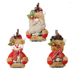 Decorazioni natalizie Ornamenti per alberi Panno scozzese Babbo Natale Tavolino Bambole Decorazioni per feste di Natale Decorazione giocattolo per bambini per la casa