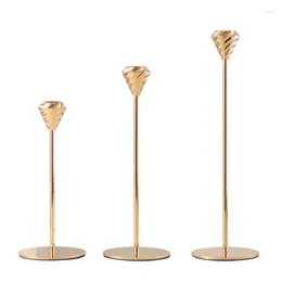 Candle Holders H051 3 Pcs/Set Metal Golden Holder Candlestick Candelabrum Rack Desktop Home Decoration For Wedding Dinning