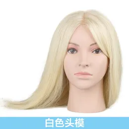 Modelo de peruca branca Mannequin Head Dummy Hair Mannequin Head Special Hair Model Real Modelo Mock Mock Mannequin pode ser tingido a quente