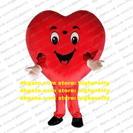 Red Heart Love Mascot Costume Adult Cartoon Character Outfit Suit Samla ceremoniskt företag Celebration CX4055