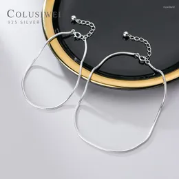 anklets colusiweiトレンディ925スターリングシルバーシンプルデザインスネークボーンチェーンブレスレットまたはアンクレット女性ガールリンクファインジュエリー