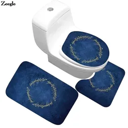 Microfiber Bathroom Carpet Absorbent Bath Mat Set Anti-slip Toilet Floor Memory Foam U-Shaped Rug 220504