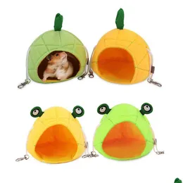 Small Animal Supplies Small Animal Supplies Creative Pine Cartoon Warm Bed Cute Hamster Hanging House Hedgehog Guinea Pig Beds For B Dhlsg