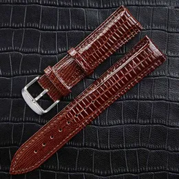 Watch Bands Fashion Leather Watchband Lizard Pattern Pin Buckle Strap For Women And Man 12mm 14mm 16mm 18mm 20mm 22mm 24mm