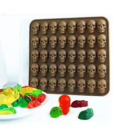 Bakformar för halloween Dödskallegodisform Silikon Dödskalleform Gummy Chokladgodis Geléform