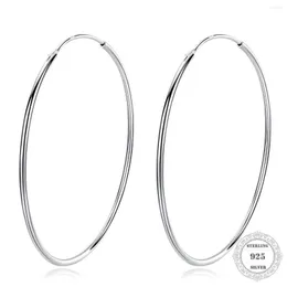 Hoop Earrings Silver Circle Ear Stud Style Glam Fashion Good Jewerly For Women 2022 Gift In 925 Sterling Super Deals