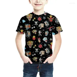 Herren T-Shirts Jumeast Sommer Kinder Shirt 3D Druck Y2k Stil Cartoon Kurzarm T-Shirts Kinder Sport Mode Streetwear Pullover Lustige Tops