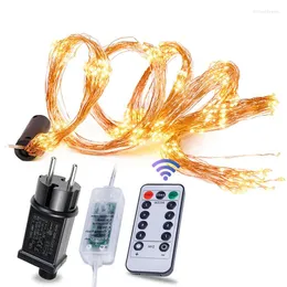 Saiten 300/600/900/1200 LED Ranken Lichter Kupferdraht Wasserfall Serie Fee String Lampe Weihnachten Hochzeit Party Urlaub Baum Dekoration