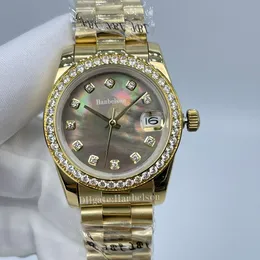 Womens Watch Sapphire Glass Diamond Black Shell Dial Automatic Movement Gift All Gold 31mm Lady Watches