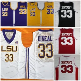 NCAA Basketball Trikot LSU Tigers 33 Shaquille Oneal White Lower Merion High School 33 Bry Mens College Trikots genäht