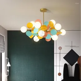 Ljuskronor nordiska flerf￤rgade konsttr￤d G9 LED Pendant Lights Creative Designer Parlor Kid's Bedroom Cafe Decoration Chandelier Light