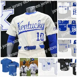 Бейсбол колледжа носит мужскую одежду на заказ NCAA Kentucky Wildcats Бейсбол Джерси Зик Льюис Джастин Олсон Бретт Маршалл Кайл Музыка Джейк Томпсон Остин Шульц Великобритания Джерси