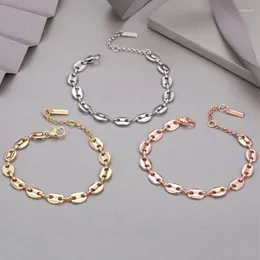 Pulseiras de link Bracelete de feijão de café da moda para mulheres Origem artesanal Jóias de jóias sólidas cor porco de porco pulsera grano de café