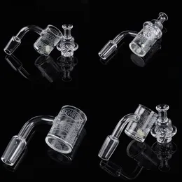 10mm 14mm 18mm 90 Degree Quartz Bangers Smoking Accessories Quartz With Pearl Terp Slurper Nail For Hookahs Water Glass Bong Logo Print ZQ02