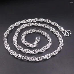 Kedjor Pure S999 Fine Silver Women Men Lucky 6mmw Twist Singapore Chain Link Necklace 22 "L