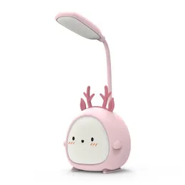 Table Lamps Portable LED Desk Lamp Foldable Light Cute Cartoon USB Recharge Reading Eye Protective Colorful Night2596