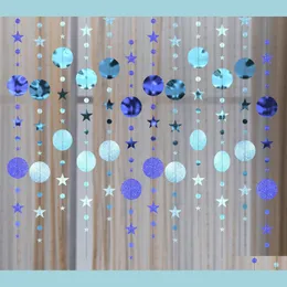Dekoracja imprezy Dekoracja Glitter Blue Circle Kopanie papierowe dekoracje girlanda
