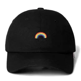 Dropshipping Rainbow Snapback Cap Cotton Baseball Cap dla mężczyzn Kobiet Regulowany Hip Hop Dad Hat Bone Garros Casquette G221018