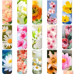 Zakładka zakładka The Flower Magnetic Bookmarks Clips Floral Page Markery Zasortowane dla szkolnych czytelników domowych Uczniowie Magness Dhmkk