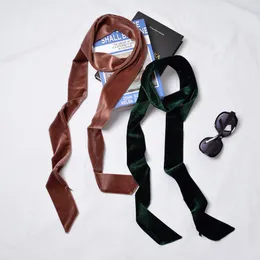 Bufandas 2022 bufanda larga de terciopelo para mujer para invierno Casual multifunción Color sólido cuello negro verde rojo lazo chal