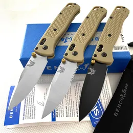 Benchmade 535/535S Bugout Axis Folding Knife 3.24 '' Mark S30V Satin Plain Blade Brown Nylon Glass Fiber Handtag Pocket Knives Outdoor EDC Tools 550 537 560 556 555 533 781