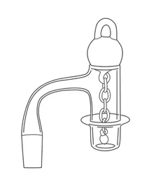 Halo completo de solda chanfrada de borda de fumaça pregos de banger com correntes de cor -tendas de cor de vidro Bongs de vidro