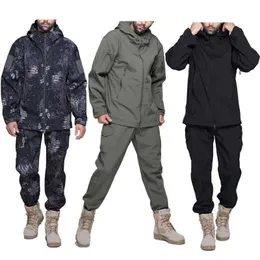 Men's Jackets Hiking Army Jackets Men Military Jackets Airsoft Camping Tactical Jacket Pants Soft Shell Waterproof Hunting Suit Windbreaker T221017