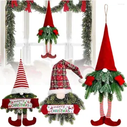 Decorações de Natal Decoração Artificial Pines Filmes Faculdades Supavos suecos Gnomos balançando o Papai Noel com Luzes Pernas Longas