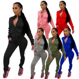 Kadınlar Spor giyim tasarımcısı eşofmanları 2 adet set kıyafetler uzun kollu tutargan ceket mektubu nakış koşu spor takım elbise moda k505
