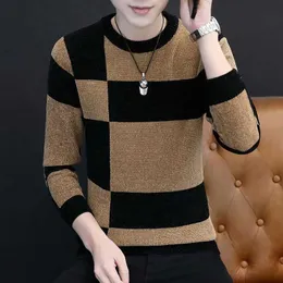 Men's Sweaters Stylish O-Ne All-match Knitted Spliced Korean Color Sweater Cloing 2022 Autumn New Loose Casual Pullovers Warm Tops G221018