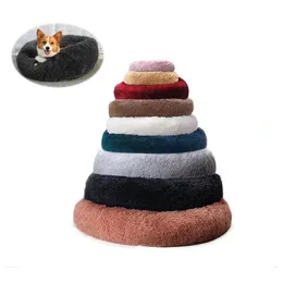 애완 동물 개집 이동식 둥근 둥지 플러시 베팅 고양이 따뜻한 용품 개 침대 애완 동물 매트