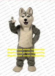 Grauer Hund Husky Maskottchen Kostüm Erwachsene Cartoon Charakter Outfit Anzug Abschiedsessen Zeremonielle Veranstaltung CX030