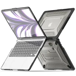 MacBook PRO 14 용 하드 케이스 쉘 접이식 킥 스탠드 커버 13 13.6 16 인치 보호 커버 에어 15 A2941 M2 2023
