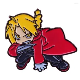 Broszki Fullmetal Alchemist emaliowana szpilka Edward Elric broszka FMA Anime odznaka Otaku prezent kurtki plecak wystrój