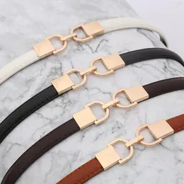 Belts Fashion For Women Thin Adjustable PU Leather Female Alloy Buckle Dress Waist Ceinture Femme Pasek Damski