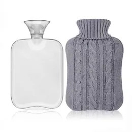 Other Home Garden 2000ML ic Rubber Transparent Hot Water Bottle 2 Liter with Knit Cover T221018