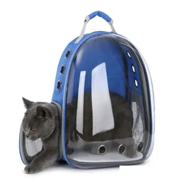 Cat Carriers Crates Houses Space Capse Transparency Pet Bag Outdoor Travel Portable Cat Bags Mti Color Comfort Breathable Wear Res Dhs2X