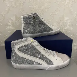 VIP【関税送料無料】希少 GOLDEN LEATHER SNEAKERS DHgate.com:Glitter Sparkle Starry Style Leather Sneakers