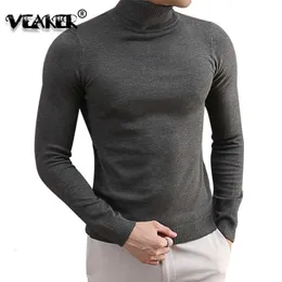 Herrtröjor Turtlene för män 2019 Höststickade tröjor koreanska stickkläder Slim Fit Solid Color Casual Wool S-3XL G221018