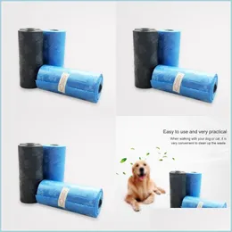 Dog Carrier 15Pcs Practical Pet Dog Waste Poop Bag Dispenser Trash Garbage Cat Doggy Poo Collection Bags 447 N2 Drop Delivery 2022 H Dhxqe