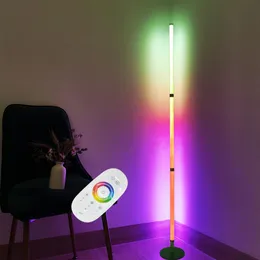 Modern Led Zemin Lambası RGB Işıklar Renkli Yatak Odası Yemek Odası Atmosfer Aydınlatma 360 Derece Kulüp Ev Kapalı Dekor Ayakta Light215L