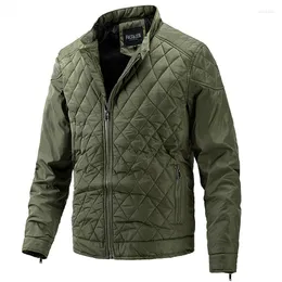 Men's Jackets Men's Flight Bomber Diamond Quilted Jacket 2022 Autumn Winter Lightweight Stand Collar Varsity Coat