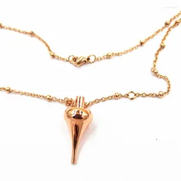 Collares colgantes péndulumes de armonía de péndulo de cobre reiki para dowsing de oro rosa europeo con cadena de collar