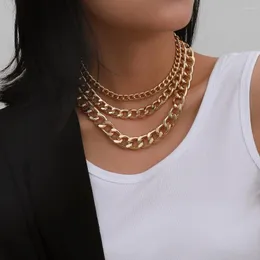 Choker łańcuchowy naszyjnik wisiorek wielowarstwowy złoty kolor dla kobiet kropla biżuterii na imprezę colrier
