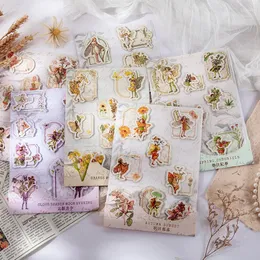 Gift Wrap 1Sheet Vintage Flower Fairy Multilayer Paper Sticker Package DIY Dagbok Junk Journal Dekoration Label Stickers Scrapbooking