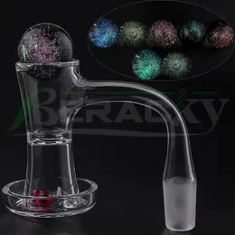 Beracky Full Weld Hourglass Курение Terp Slurper Quartz Banger со стеклянным мраморным рубиновым жемчугом Скошенный край Бесшовные сварные Slurpers Nails For Glass Water Bongs Rigs