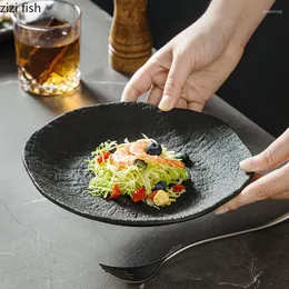 プレート不規則な形状セラミックディナーパスタステーキ寿司プレートレストランソリッドカラーテーブルウェアシンプルなデザート皿サラダポット