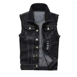 Gilet da uomo Gilet da uomo favoloso Gilet hip-hop Bottoni strappati Streetwear Quick Dry