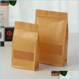 Packing Bags Coffee Beans Bread Biscuit Packaging Spot Octagonal Packing Bag Tea Snacks Kraft Paper Custom Food Grade Material Packa Dhkpx