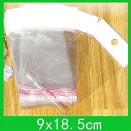 Asma Delik Poli Paketleme Torbaları 9x18 5cm Kendinden yapışkan mühür opp çantası poli poli 1000pcs lot3070